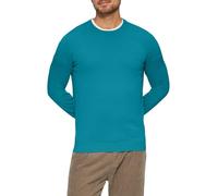s.Oliver Strickpullover Regular Fit aus reiner Baumwolle mit Logo-Stickerei Ocean XL Herren