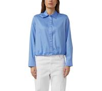 Baumwollsatin-Bluse mit Raffung 38 blau 2174588.5141.38