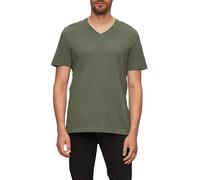 s.Oliver Baumwollshirt mit V-Ausschnitt und Flammgarnstruktur
