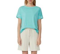 Baumwollshirt mit Wascheffekt und Rollsaum 40 türkis 2176733.6323.40