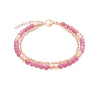 Armband S.OLIVER "Colorful Beads", roségoldfarben, rosé, Armbänder, Damen, 20cm, Edelstahl Perlen, Edelstahl, Perlen, Armband, mit Glasperle (11371925-0) roségoldfarben, rosé