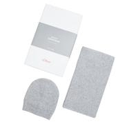 s.Oliver Beanie + Scarf Set Grey Black