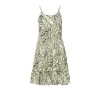 Sommerkleid S.OLIVER, Damen, Gr. 36, N-Gr, schwarz (creme, schwarz), Cru00eape, Obermaterial: 100% Viskose, bedruckt, modisch, figurumspielend ca. Mitte Oberschenkel, tiefer V-Ausschnitt, ohne Ärmel,