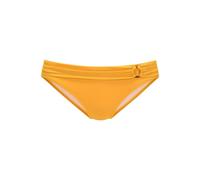 Bikini-Hose S.OLIVER "Rome", Damen, Gr. 38, N-Gr, gelb, Microfaser, Microfaser, Polyamid, unifarben, Badehosen Bikini-Hose, mit Umschlagbund (98370807-38) gelb