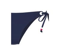 Bikini-Hose S.OLIVER "Beverly", Damen, Gr. 42, N-Gr, blau (marine), Recycling-Polyamid, unifarben, Badehosen Bikini-Hose, mit kontrastfarbigen Zierringen (53239522-42) marine