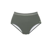 Bikini-Hose S.OLIVER "Aiko", Damen, Gr. 34, N-Gr, grün (oliv), Microfaser, Polyamid, Microfaser, unifarben, Basic, Badehosen, mit Häkeloptik (50822731-34) oliv