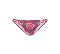 Bikini-Hose S.OLIVER "Marika", Damen, Gr. 36, N-Gr, rot (rostrot, bedruckt), Microfaser, Polyamid, bedruckt, floral, Badehosen Bikini-Hose, mit seitlichen Zierringe (99414645-36) rostrot, bedruckt