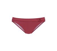 Bikini-Hose S.OLIVER "Rome", Damen, Gr. 34, N-Gr, rot (rostrot), Microfaser, Polyamid, unifarben, Badehosen Bikini-Hose, mit Ziergürtel (44319866-34) rostrot