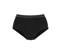 Bikini-Hose S.OLIVER "Aiko", Damen, Gr. 44, N-Gr, schwarz, Microfaser, Microfaser, Polyamid, unifarben, Basic, Badehosen Bikini-Hose, mit Häkeloptik (17485444-44) schwarz