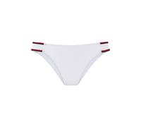 Bikini-Hose S.OLIVER "Junis", Damen, Gr. 42, N-Gr, weiß, Recycling-Polyamid, unifarben, kontrastfarbene Details, Badehosen, mit geflochtenen Details (91517409-42) weiß
