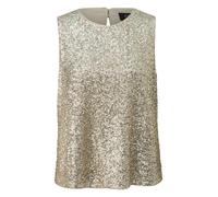 s.Oliver BLACK LABEL - Ärmellose Bluse mit Pailletten beige - Gr. - 34