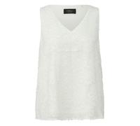 s.Oliver BLACK LABEL - Ärmellose Bluse mit V-Ausschnitt und Allover-Muster weiß - Gr. - 38