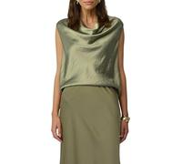 Ärmellose Satinbluse mit Wasserfall-Ausschnitt 38 Grün 2164276.7721.38