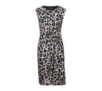 s.Oliver BLACK LABEL Ärmelloses Jersey-Kleid mit Knoten-Detail und Leo-Print steingrau 42