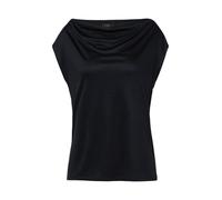 Wasserfallshirt S.OLIVER BLACK LABEL, Damen, Gr. 46, navy, Web, Obermaterial: 100% Viskose, unifarben, normal hüftbedeckend, Wasserfallausschnitt, Shirts, mit Wasserfall-Kragen und aus reiner Viskose 