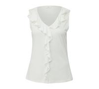 s.Oliver BLACK LABEL - Ärmelloses T-Shirt mit Rüschen weiß - Gr. - 40