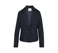 Jackenblazer S.OLIVER BLACK LABEL, Damen, Gr. 40, blau, Web, Obermaterial: 65% Polyester, 32% Viskose, 3% Elasthan. Futter: 100% Polyester, gepunktet, casual, tailliert taillenbedeckt, tiefer V-Aussch