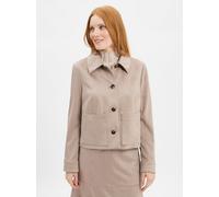 s.Oliver BLACK LABEL Regular Fit Jacke in Veloursleder-Optik in Sand, Größe 44