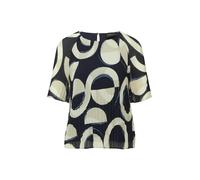 s.Oliver BLACK LABEL Loose Fit Chiffonbluse mit Plissee und kurzem Arm in Blau, Größe 36