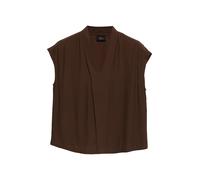 s.Oliver BLACK LABEL Regular Fit Kurzarmbluse aus reiner Viskose in Dunkelbraun, Größe 38