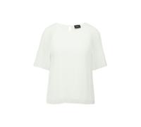 Kurzarmbluse S.OLIVER BLACK LABEL, Damen, Gr. 38, weiß, Obermaterial: 100% Polyester. Futter: 100% Viskose, unifarben, Strukturmuster, casual, regular fit taillenbedeckt, U-Boot-Ausschnitt, Kurzarm, B