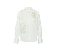 s.Oliver BLACK LABEL Fließende Hemdbluse mit Schmuckperlen-Applikation Creme 40