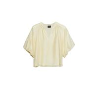 s.Oliver BLACK LABEL Bluse Loose Fit Lyocell-Mix mit Puffärmeln Rundhals Gelb Gr. 38