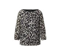 Klassische Bluse S.OLIVER BLACK LABEL, Damen, Gr. 42, schwarz leo, Web, Obermaterial: 100% Polyester. Futter: 100% Viskose, animal-print, bedruckt, casual, regular fit taillenbedeckt, U-Boot-Ausschnit