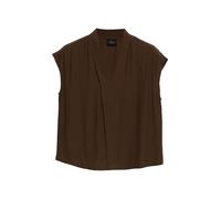 s.Oliver BLACK LABEL Regular Fit Kurzarmbluse aus reiner Viskose in Dunkelbraun, Größe 34