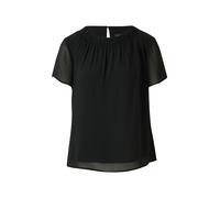 Luftige Chiffon-Bluse mit gesteppter Raffung 46 schwarz 2177690.9999.46