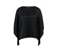 Fließende Poncho-Bluse aus Satin S schwarz 2166700.9999.S