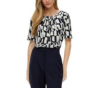 S.Oliver Black Label Damen 2142727 Bluse, Blau|weiß, 38 EU