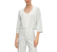 Kurze Strickjacke mit Metallic-Garn 46 creme