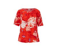 s.Oliver BLACK LABEL Damen 2145008 Bluse Kurzarm mit Allover Print, rot 30A2, 44