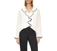 s.Oliver Black Label Damen 2158586 Chiffon-Bluse mit Rüschen-Besatz