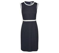 Fein gepunktetes Etuikleid mit Kontrast-Detail 40 blau