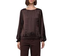 Satin-Bluse mit Binde-Detail am Saum 36 braun 2170963.8944.36