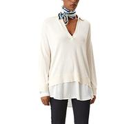 s.Oliver BLACK LABEL Damen Langarm Regular Fit Pullover Sweater, Off-white Melange, 36 EU