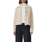 s.Oliver BLACK LABEL Boxy Fit Strickjacke aus Woll-Mix in Ecru, Größe 36