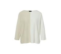 s.Oliver BLACK LABEL - Feinstrickpullover mit Fledermausärmeln beige/weiß - Gr. - 38