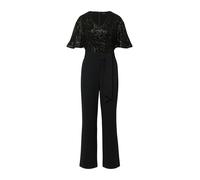 s.Oliver BLACK LABEL - Festlicher Overall mit Pailletten und V-Ausschnitt schwarz - Gr. - 34