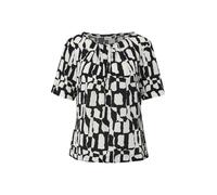 Shirtbluse S.OLIVER BLACK LABEL Gr. 38, grau (grey, black) Damen Blusen kurzarm gemustert (21222839-38)