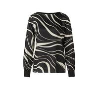 Gemustertes Langarmshirt im Fabricmix 34 schwarz|creme 2171455.99A3.34