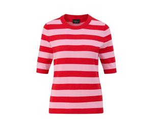 s.Oliver BLACK LABEL - Gestreifter Baumwollmix-Strickpullover pink/rot - Gr. - 44