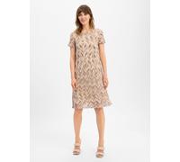 s.Oliver BLACK LABEL Kleid Regular Fit Lochstrickmuster Beige Größe 36