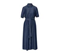 Hemdblusenkleid S.OLIVER BLACK LABEL, Damen, Gr. 46, N-Gr, blau, Web, Obermaterial: 100% Lyocell, unifarben, regular fit wadenlang, ohne Ausschnitt, elastischer Bund, Kleider, mit Bindegürtel (6168610
