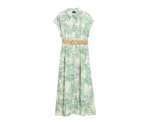 s.Oliver BLACK LABEL - Hemdblusenkleid weiß/grün - Gr. - 44