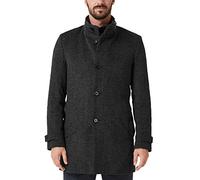 s.Oliver BLACK LABEL Herren Eleganter Wollmantel mit Stehkragen Grey/Black Tweed 54