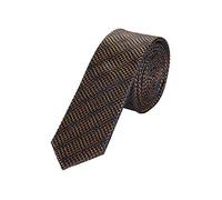 s.Oliver BLACK LABEL Herren Seidenkrawatte mit Strukturmuster schimmernd dunkelblau-braun