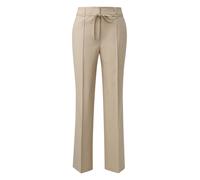 Anzughose S.OLIVER BLACK LABEL, Damen, Gr. 44, N-Gr, beige, Web, Obermaterial: 62% Polyester, 33% Viskose, 5% Elasthan, unifarben, regular fit lang, Hosen Anzughose, mit Bindeband (86301932-44) beige